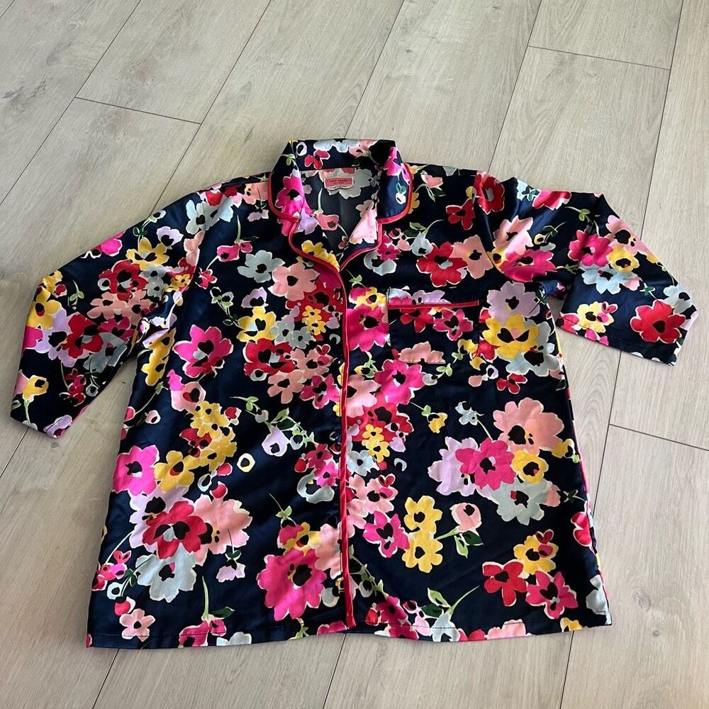 Kate Spade Long Pajama Set L Bright Cheery Floral - Picture 2 of 10